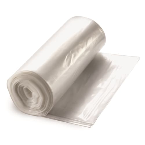Can Liner, Low Density, 38x58, Clear, 0.9 Mil, 4 Rolls, Fits 60 Gallon